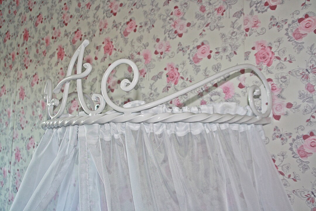 Bed Canopy Holder Crown Curtains Frame Blacksmith Metall Wall Mount Baby Crib Children Princess