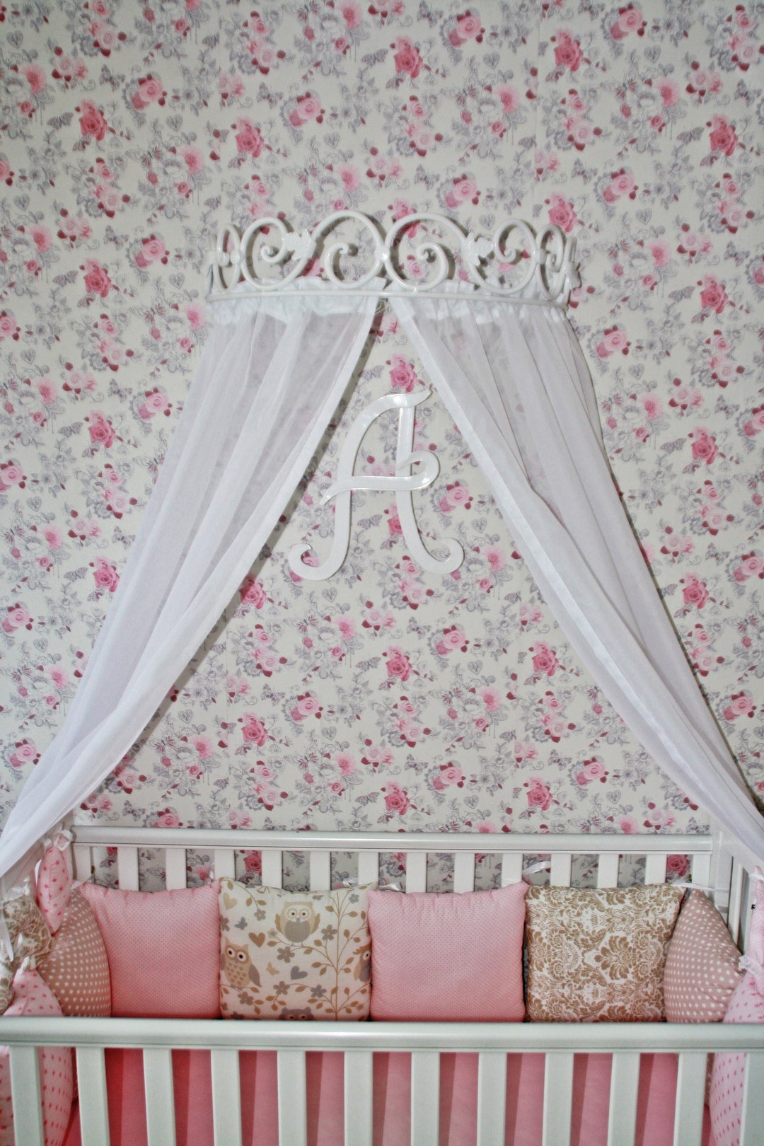Bed Canopy Holder Crown Curtains Handmade Blacksmith Metall Wall Mount ...