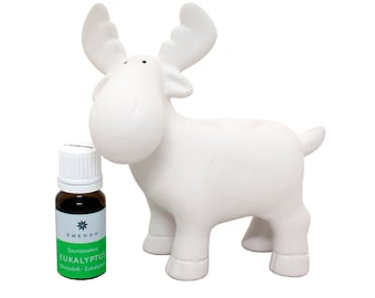 Sauna Oil Burner White Reindeer & Eucalyptus 10 ml aroma, Room fragrance, Essential oil, Ceramic holder