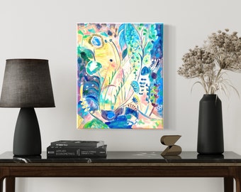 Magical Place | ORIGINAL Contemporary Abstract Painting | Garden Inspired Collection | Special Unique 11 x 14 inch New Home Art on Canvas