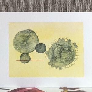 Attraction | ORIGINAL Abstract Watercolor and Ink Artwork | Minimalist Mixed Media Wall Art | Unique Modern Home Decor