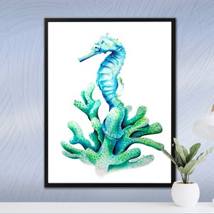 Sea Horse In Teal - Original Water Color