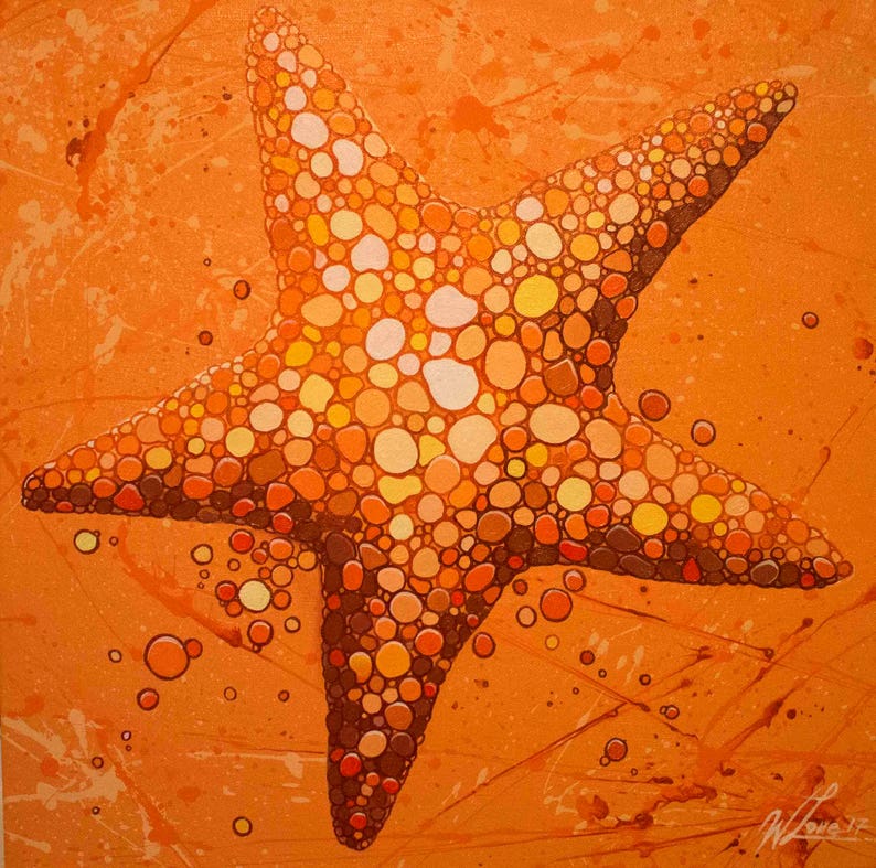 Starfish in Coral Original Painting