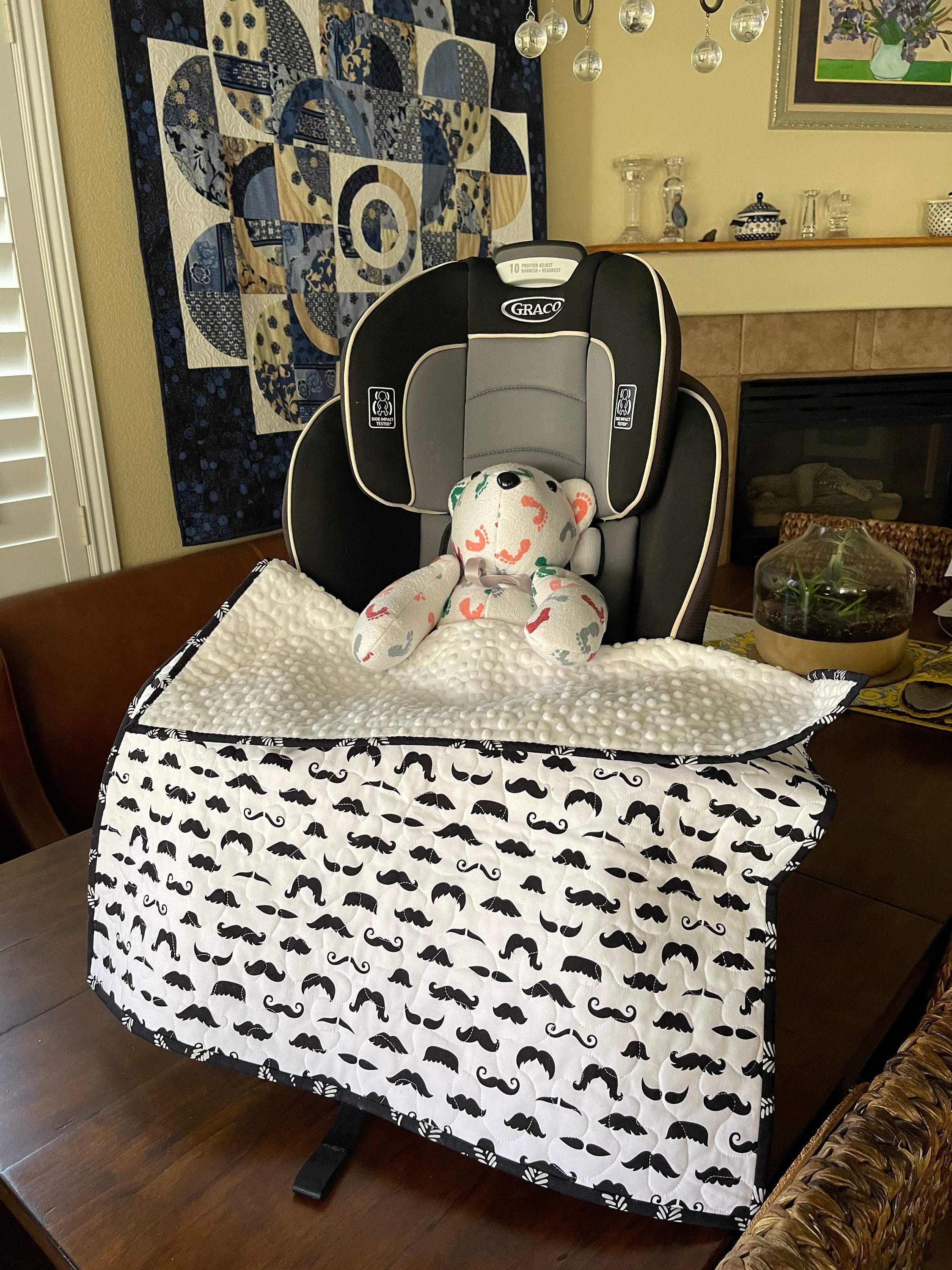 Mustache crib top bedding set