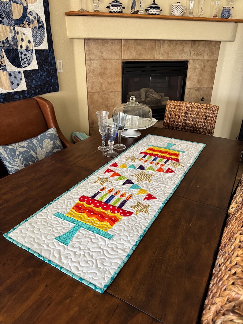 Happy Birthday Table Runner - Etsy