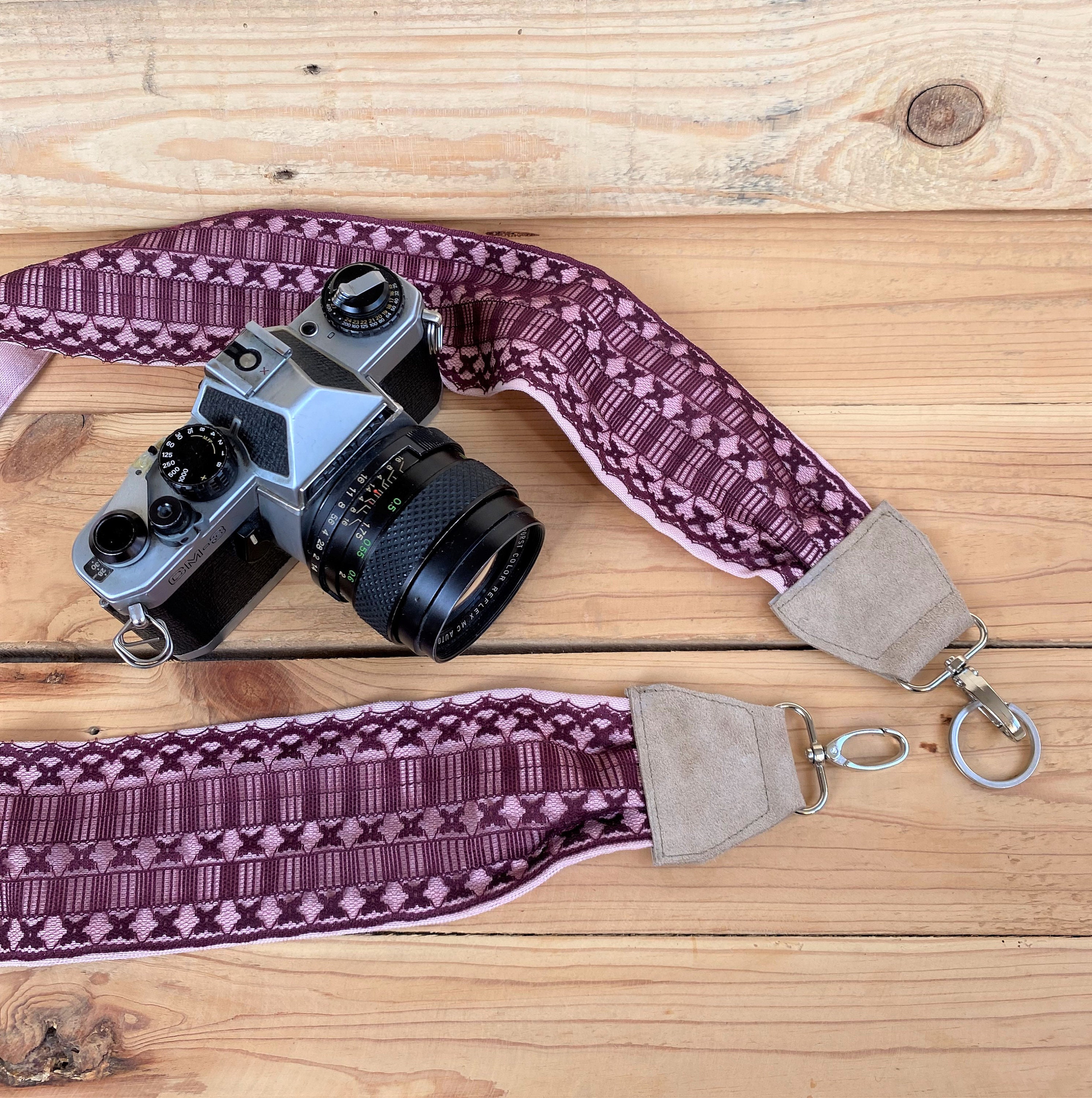 pink camera strap