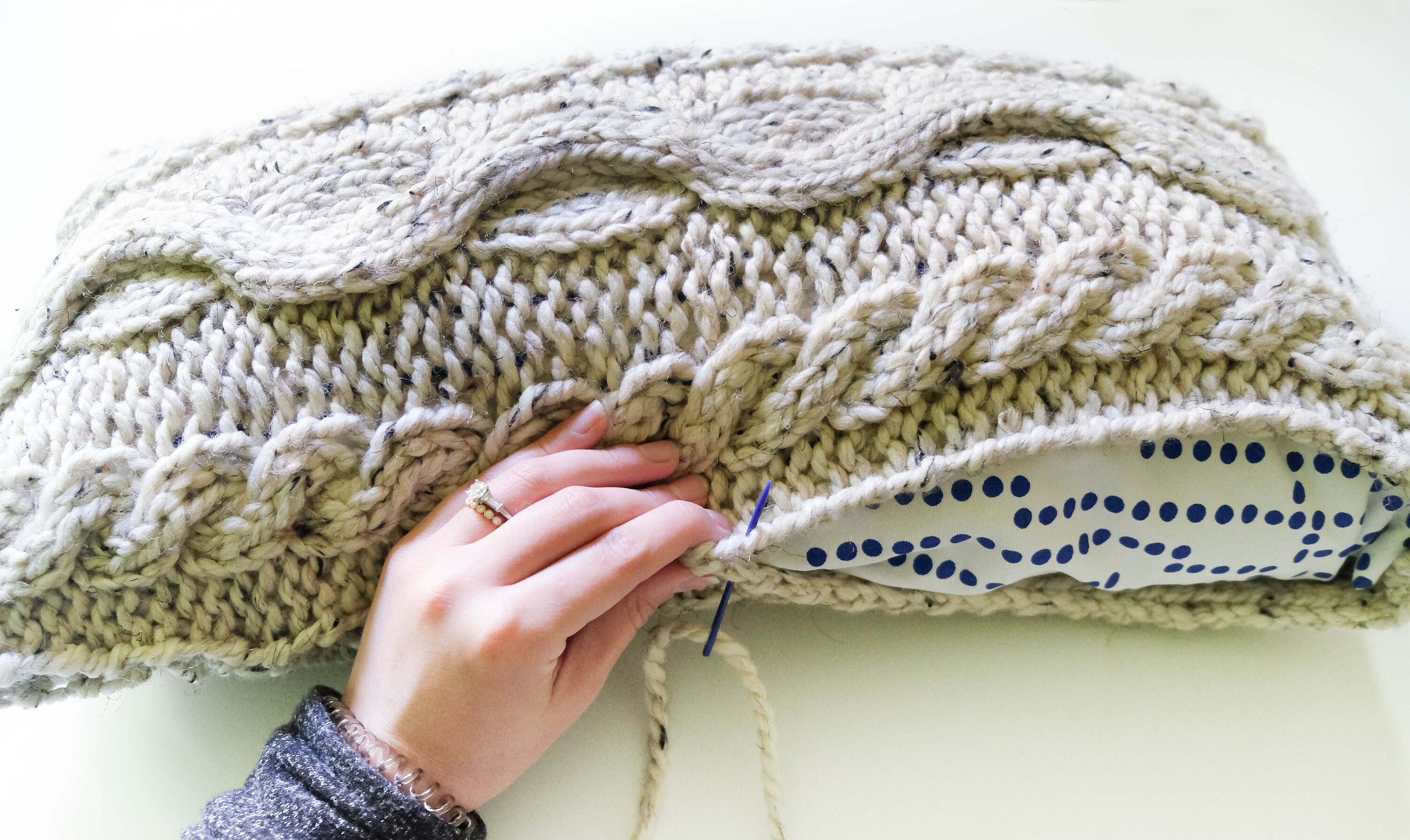 Chunky Knit Cable Pillow Pattern Etsy