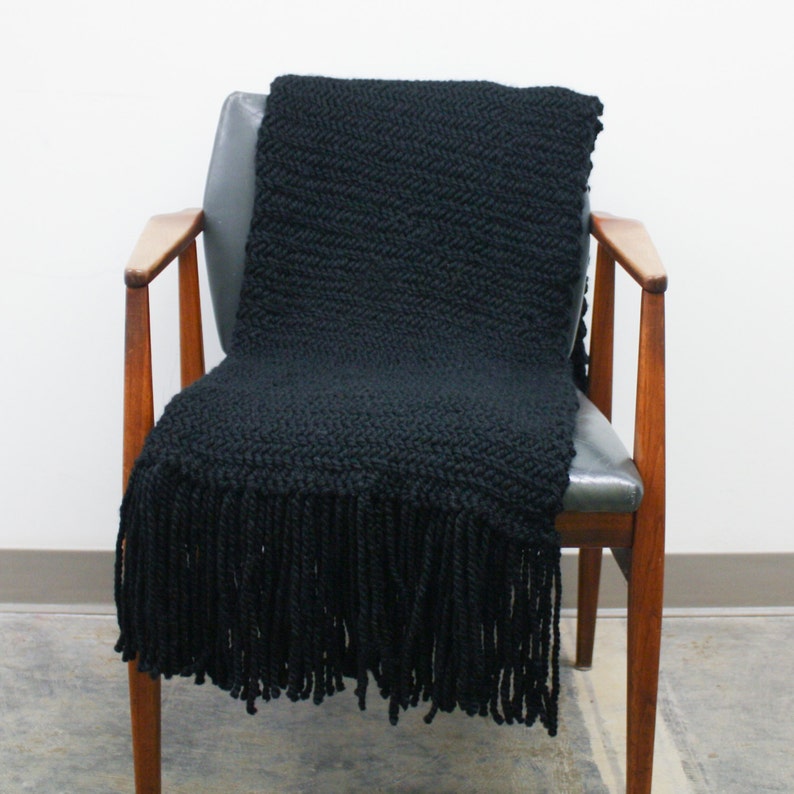 Chunky Knit Herringbone Blanket Pattern Etsy