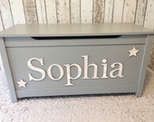 Personalised Toy Box Grey