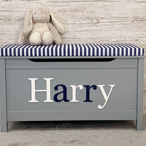 Toy Box Personalised Wooden Large Custom Bespoke White Nursery Etsy UK