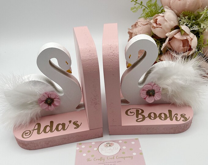 Personalised Swan Bookends
