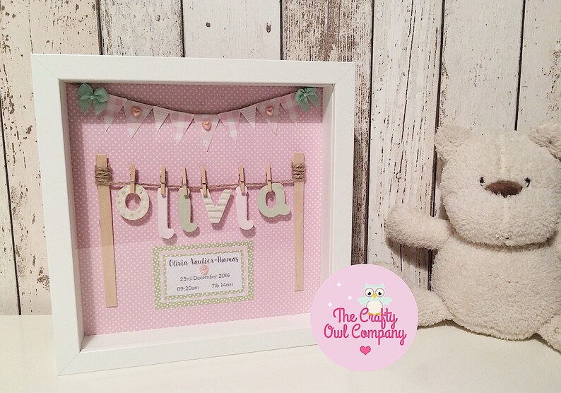 New Baby Keepsake Frame Etsy UK