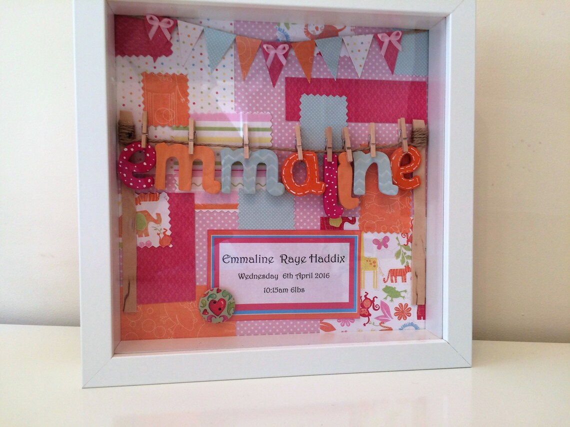 New baby keepsake frame Etsy