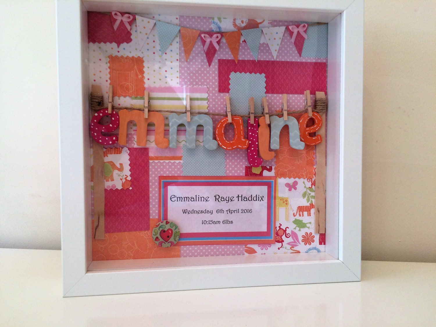 New Baby Keepsake Frame Etsy UK