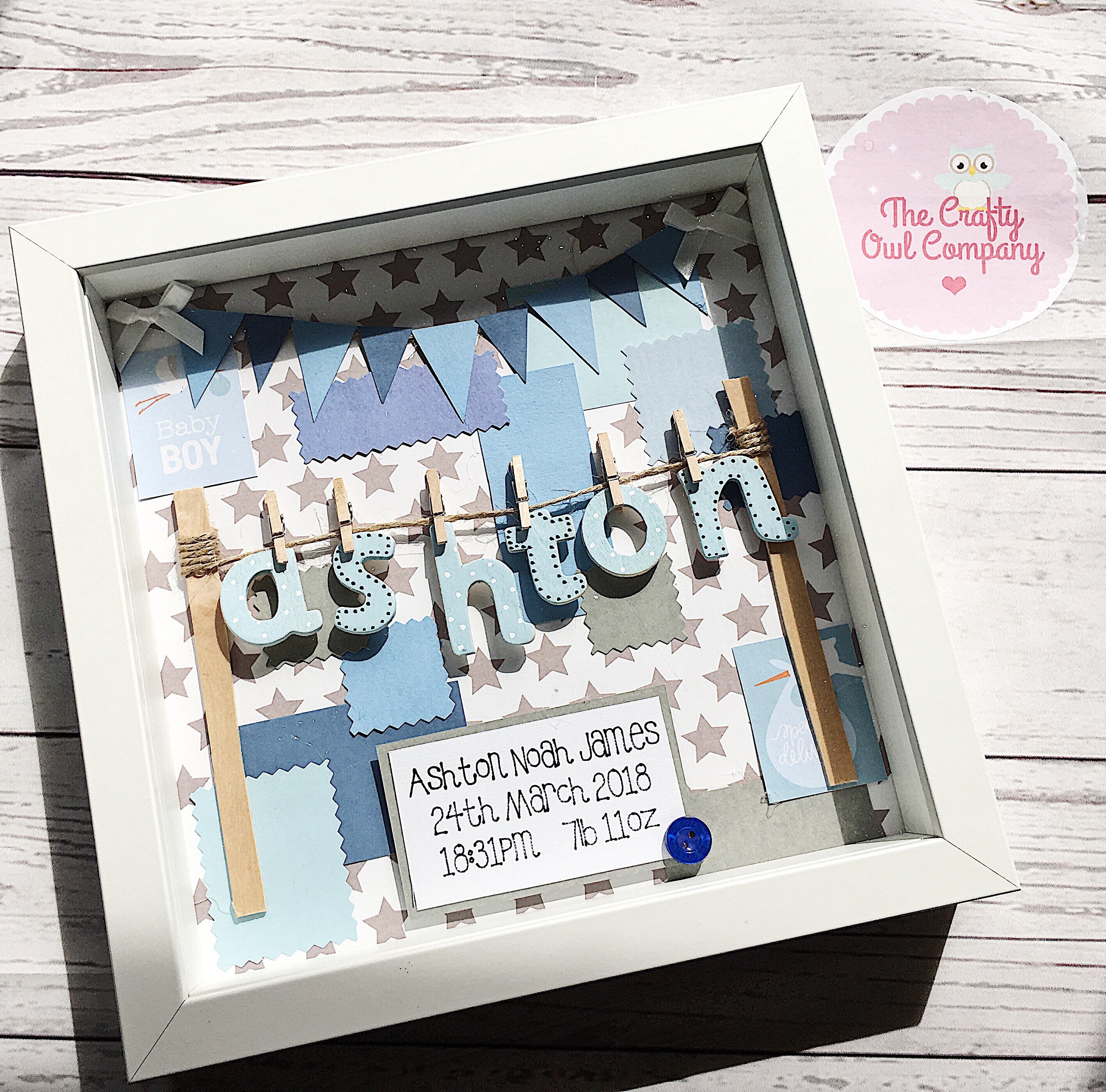 Personalised Baby Boy New Baby Handmade Gift Keepsake Etsy