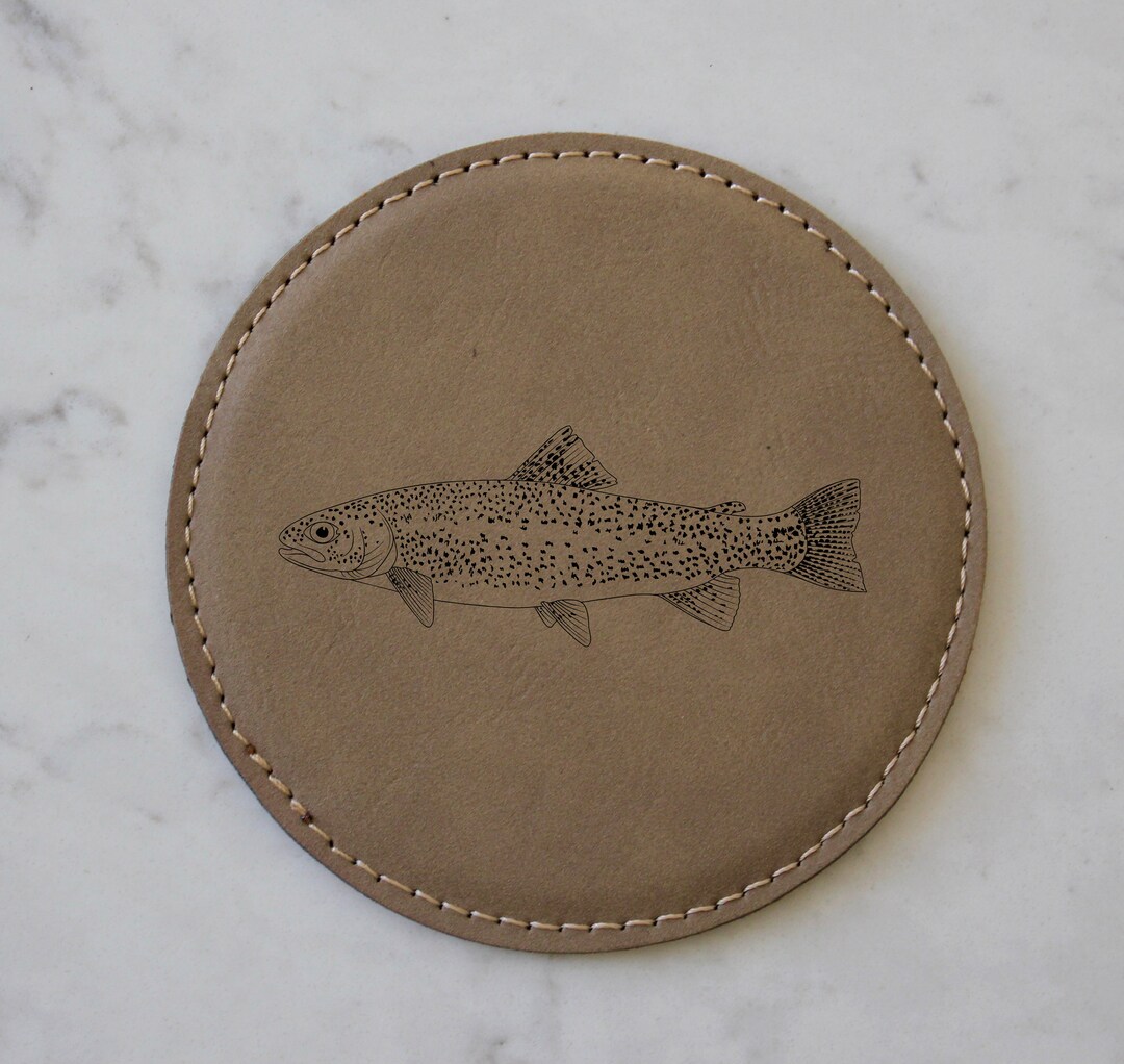 Rainbow Trout Coaster Set (slate and Leatherette Coaster Sets) - Etsy