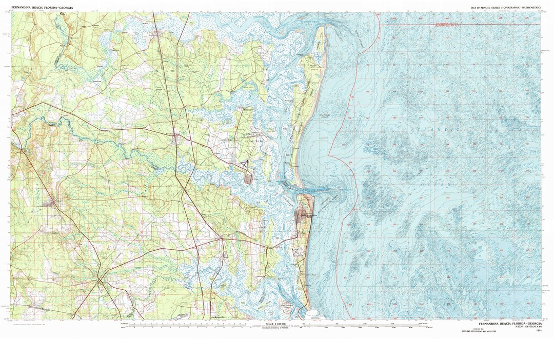 Fernandina Beach 1981 Nautical Chart Print Etsy