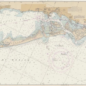 Carte de la baie de Sarasota 1988 - Impression des cartes marines