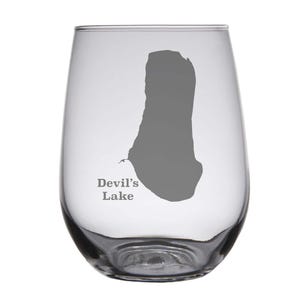 Devils Lake (WI) Landkarte gravierte Brille