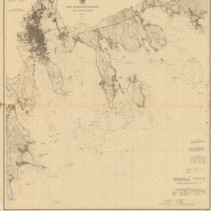 New Bedford Harbor and Approaches Map 1900 - Nautical Chart Print