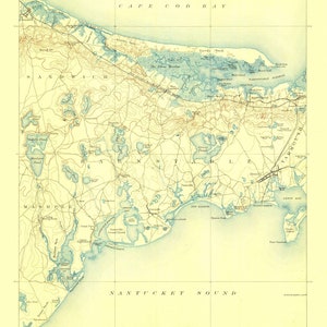 Barnstable, carte de Cape Cod - 1888