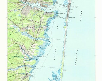 Toms River Topographic Map 1948 - Nautical Chart Print