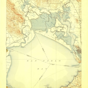 Mapa topográfico de Mare Island California 1916 - Impresión de carta náutica