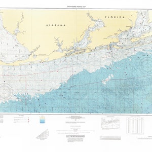 Pensacola Bathymetric Karte - Seekarte Druck
