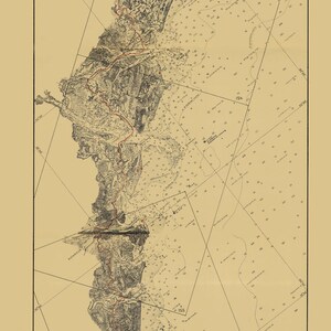 Carte de New York à Key West - Itinéraire intérieur - Impression de cartes marines