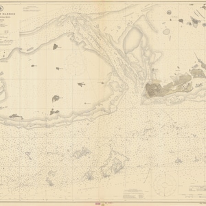 Carte historique de Key West & Approaches 1911 - Carte nautique Imprimer