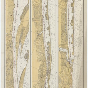 Mappa da Titusville a Jupiter Inlet 1934 - Stampa di carta nautica
