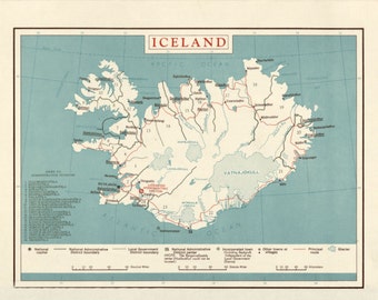 Iceland Map - 1958