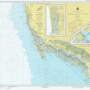 Mapa de Nápoles: río Chatham hasta Clam Pass 1977 - Impresión de cartas náuticas