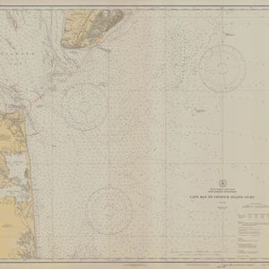 Mapa de luz de Cape May a Fenwick 1931 - Impresión de cartas náuticas