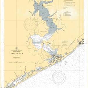 New River North Carolina Historical Map 1940 - Nautical Chart Print