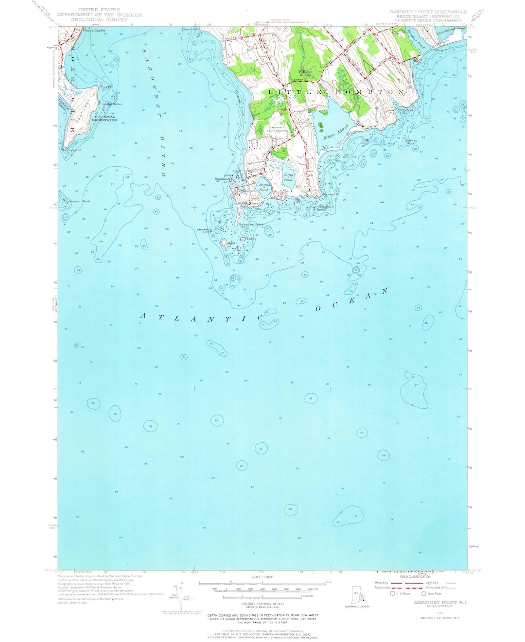 Map 1955 Nautical Chart Print Etsy