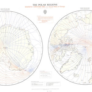Polarregion Karte - Nord- & Südpole - 1990