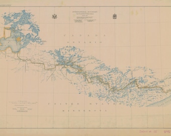 Internationale grensindexkaart (Lake of the Woods naar Lake Superior) - nautische kaart afdrukken