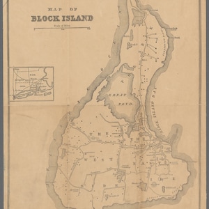 Mapa de Block Island - 1882 - Impresión de carta náutica