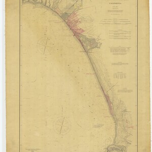 Santa Monica Bay Mappa 1910 - Stampa Carta Nautica