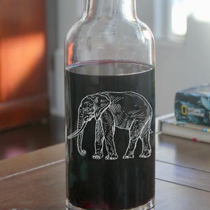 Elefant Gravierte Glaskaraffe