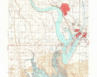 Mapa topográfico de Moses Lake de 1956 - Impresión de carta náutica