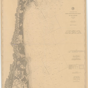 Chincoteague Inlet to Hog Island Mapa 1895 - Impresión de cartas náuticas