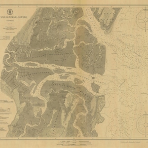 Doboy Sound y Altamaha Sounds Map 1905- Impresión de cartas náuticas