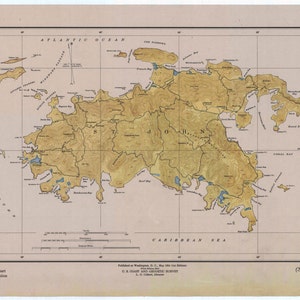 Mapa de São João (USVI) 1948 - Impressão de Carta Náutica