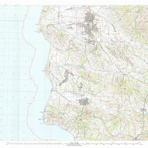 Carte topographique de Santa Maria - 1982 - Impression de cartes marines