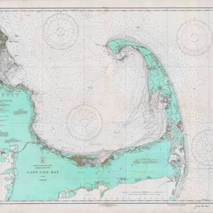 Cape Cod Map 1933 (Aqua) - Seekarte