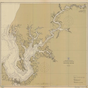 Chester River - Chesalace Bay Karte - 1912 - Seekarte Print