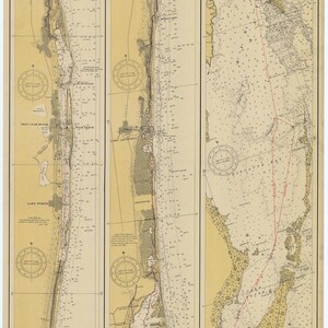 Jupiter Inlet to Barnes Sound 1928 - nautische kaart afdrukken