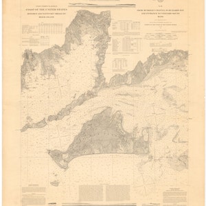 Buzzards Bay & Martha's Vineyard Karte - 1879 - Seekarten-Druck